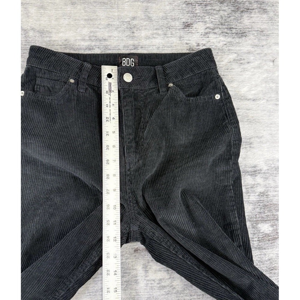 BDG Urban Outfitters High Rise Mom Corduroy Pants Size 25 Black Tapered Normcore - Picture 8 of 9